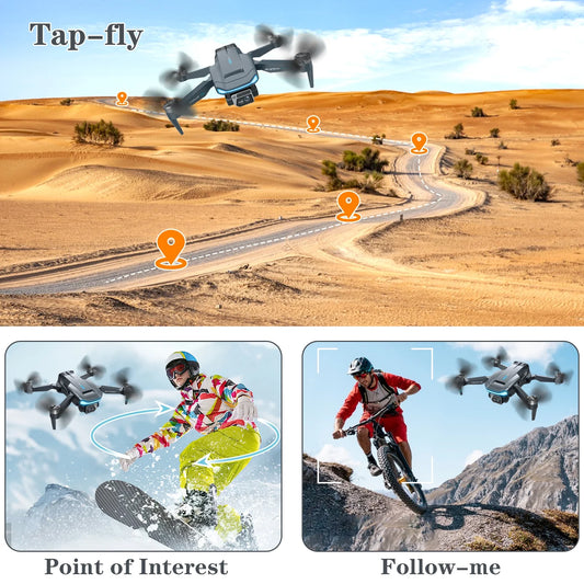 GPS Drones with Camera for Adults, F194 1080HD Foldable Lightweight Drones Quadcopter for Beginner and Adults, Follow Me Function with 2 Battery. - ReallyCoolChit.com