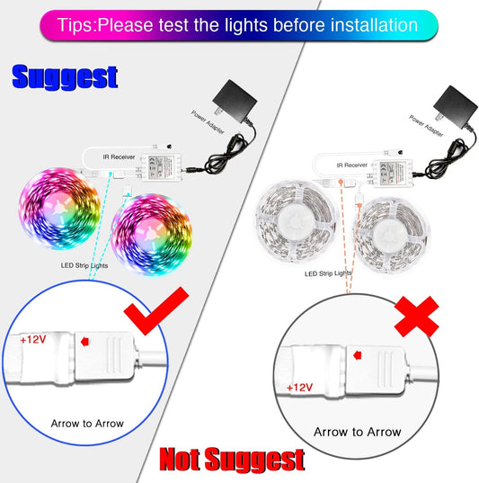 Color Changing LED Strip Lights with Remote Control, 60 Ft (2 Rolls of 30 Ft) for Bedroom and Home Decoration