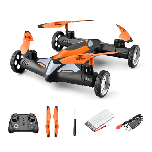 Upgrade Double 1080P Wifi Camera Drone Flying Car with 360°Rolling, with LED Lights