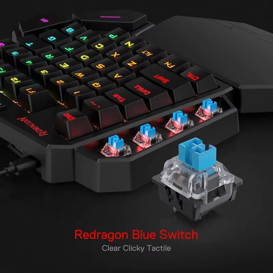 K585 DITI One-Handed RGB Mechanical Gaming Keyboard with Wrist Rest - 42-Key Type-C Hot-Swappable Professional Gaming Keypad