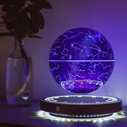Magnetic Levitation Globe Lamp - Mesmerizing Floating LED Earth with Rotating Galactic Starry Sky - ReallyCoolChit.com
