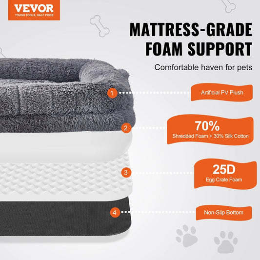 VEVOR Human Dog Bed 72 X48X10In Large Human Size Dog Bed Washable PV Velvet - ReallyCoolChit.com