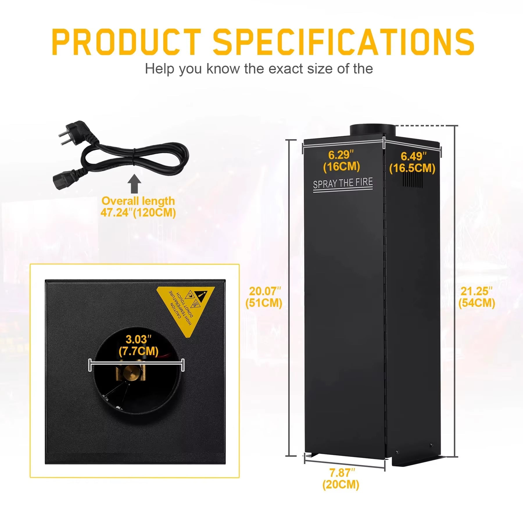 200W DMX512 Flame Thrower Effect Stage Machine - Fire Spray Projector for Events, Parties, and Weddings
