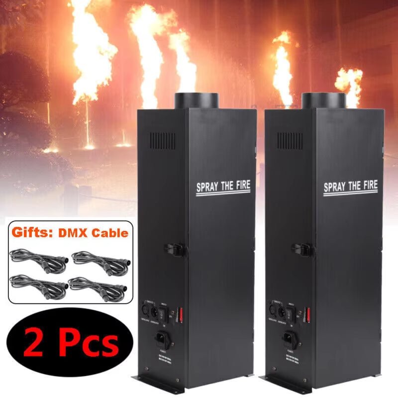 200W DMX512 Flame Thrower Effect Stage Machine - Fire Spray Projector for Events, Parties, and Weddings
