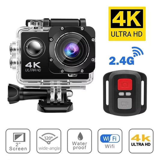 4K Waterproof Action Camera with WiFi, 2.0" Screen, 1080P/30FPS, Mini Sports Video Recorder for Outdoor Use