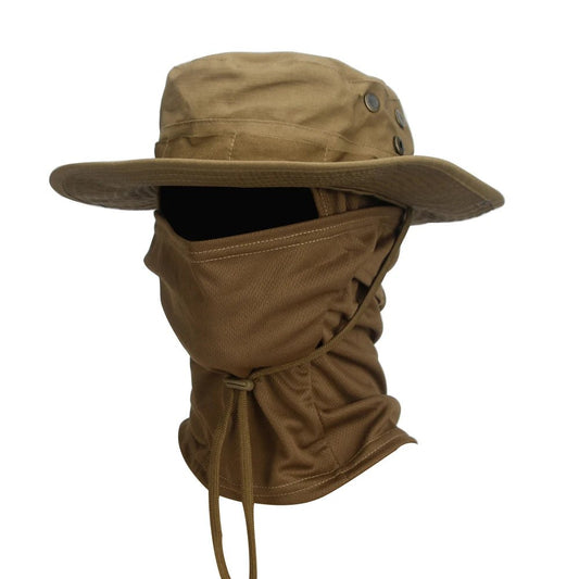 Camouflage Boonie Cap Balaclava Hat Suit Foldable Soft Hat Outdoor Hunting Fishing Wide Brimmed Hat Sunscreen Caps - ReallyCoolChit.com