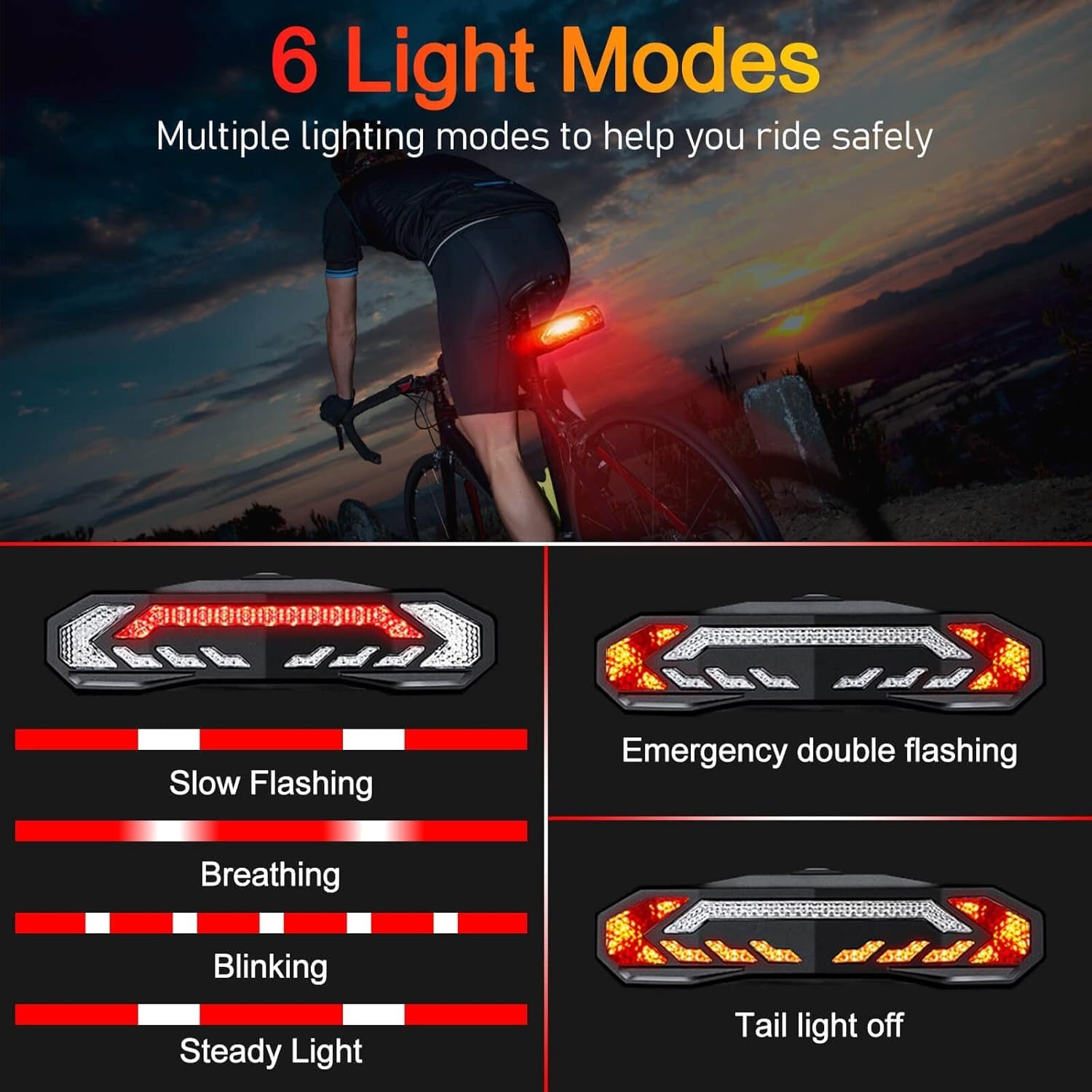 Dual Pack Vibration - Sensing Bicycle Alarm System with Remote Control and High - Visibility Smart Tail Light Featuring Turn Signal Indicators - ReallyCoolChit.com