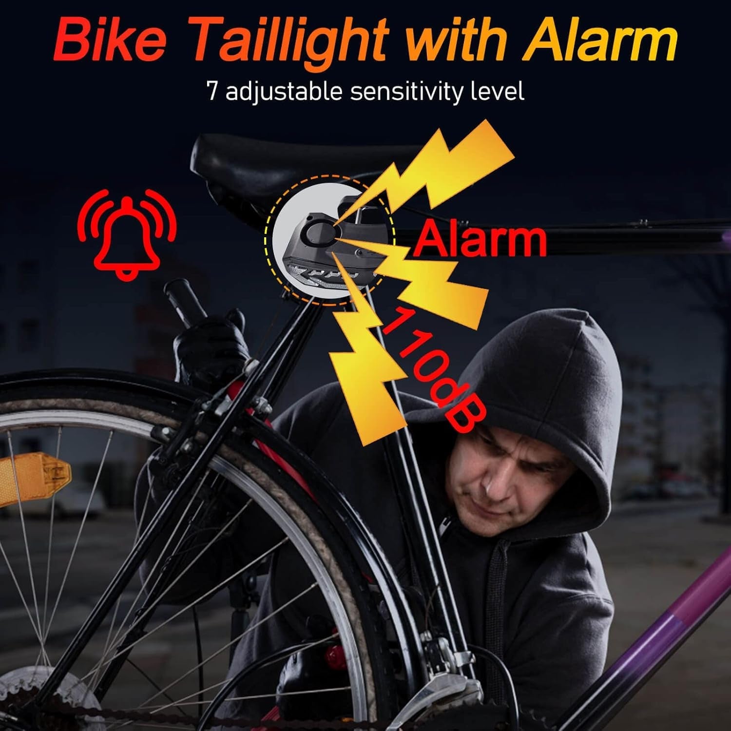Dual Pack Vibration - Sensing Bicycle Alarm System with Remote Control and High - Visibility Smart Tail Light Featuring Turn Signal Indicators - ReallyCoolChit.com