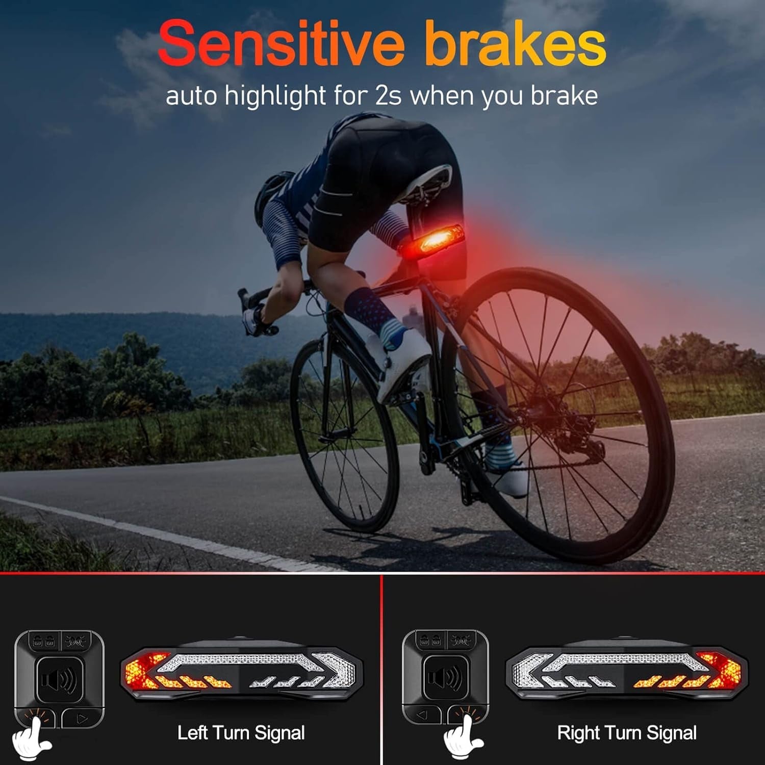 Dual Pack Vibration - Sensing Bicycle Alarm System with Remote Control and High - Visibility Smart Tail Light Featuring Turn Signal Indicators - ReallyCoolChit.com