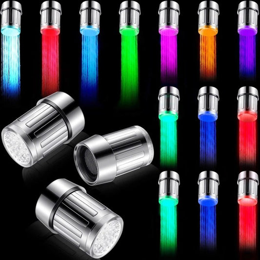 LED Color-Changing Temperature-Sensitive Faucet Aerator for Kitchen and Bathroom Water Conservation