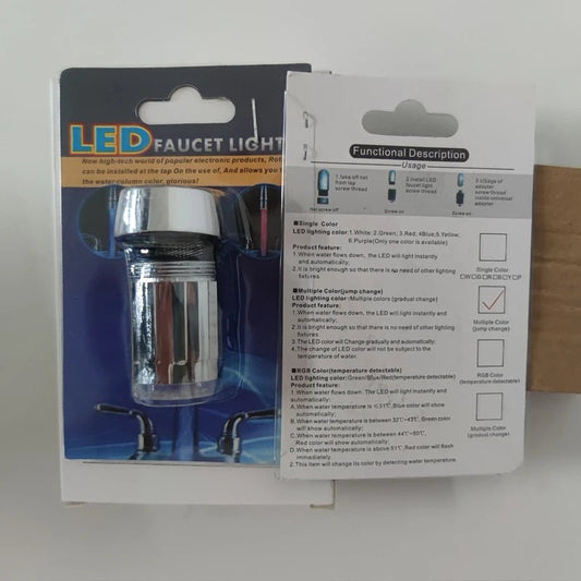 LED Color-Changing Temperature-Sensitive Faucet Aerator for Kitchen and Bathroom Water Conservation