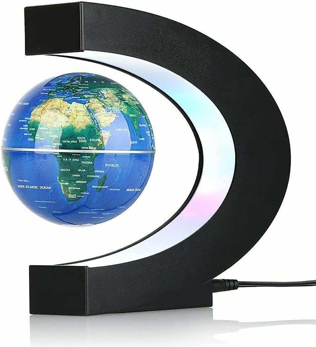 Magnetic Levitation Globe with LED Illumination - Elegant Floating Decor and Unique Gift for Men, Fathers, Husbands, Boyfriends, Kids, and Bosses - Ideal for Graduation and Valentine's Day (Blue) - ReallyCoolChit.com