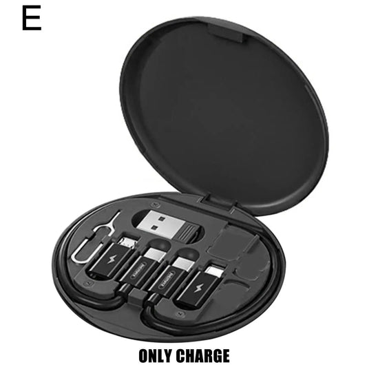 60W Type C and iPhone Data Cable Set Fast Charger Storage Box, Card Pin, W/ Phone Holder - ReallyCoolChit.com