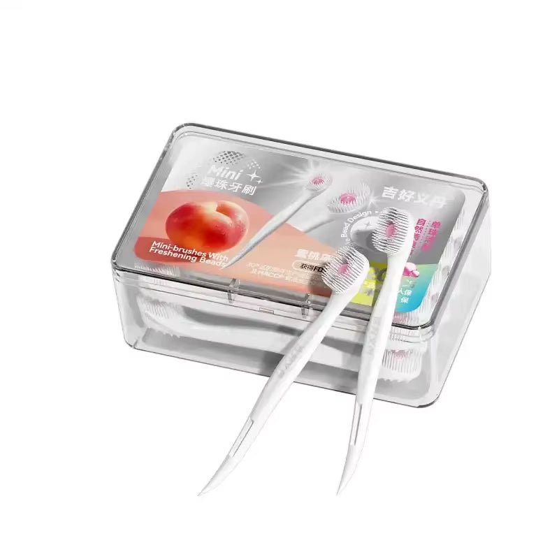 Portable Mini Toothbrush with Toothpaste Beads - Disposable Adult Travel Cleaning Solution - ReallyCoolChit.com