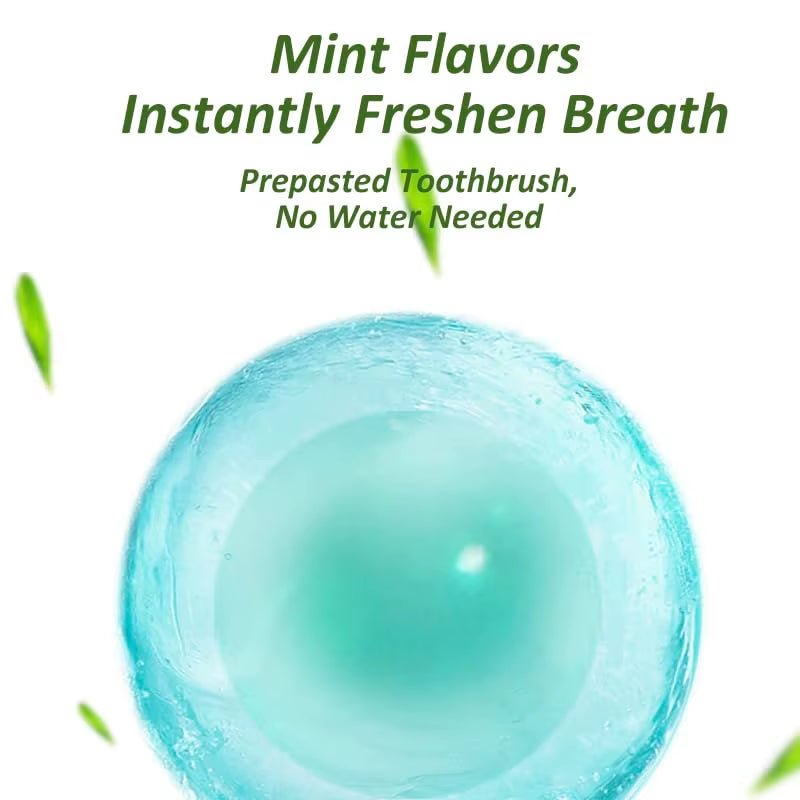 Portable Mini Toothbrush with Toothpaste Beads - Disposable Adult Travel Cleaning Solution - ReallyCoolChit.com