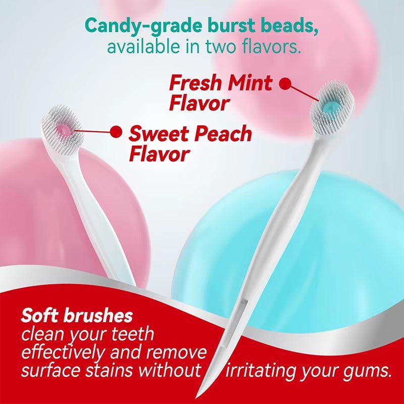 Portable Mini Toothbrush with Toothpaste Beads - Disposable Adult Travel Cleaning Solution - ReallyCoolChit.com