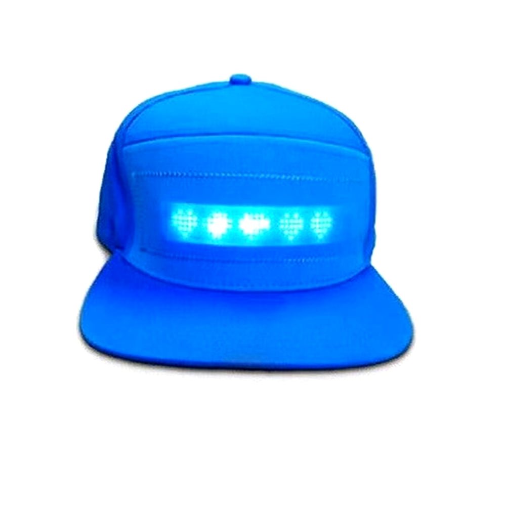 Unisex Baseball Cap USB Rechargeable Bluetooth APP Programmable LED Scrolling Message Display Board Hat - ReallyCoolChit.com
