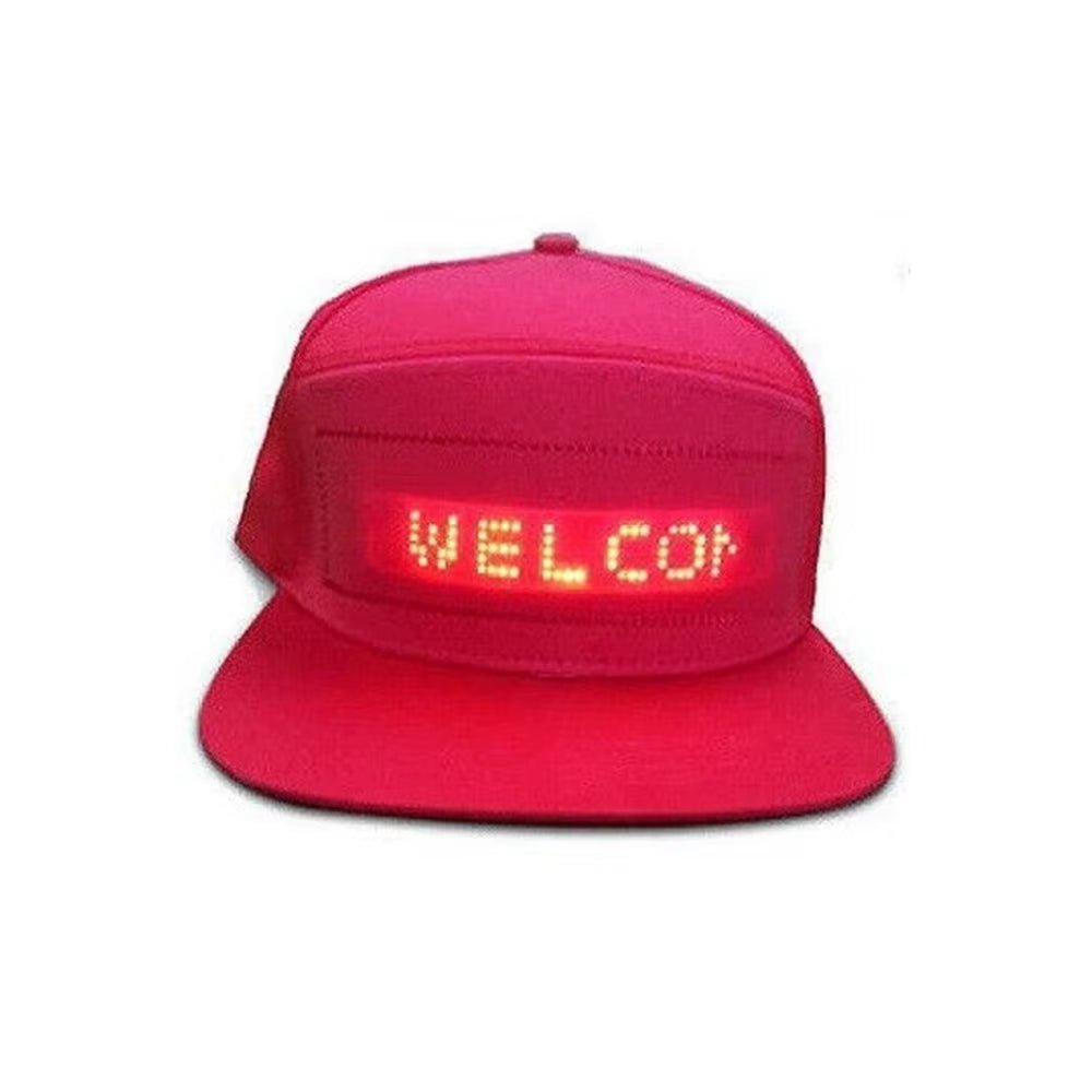 Unisex Baseball Cap USB Rechargeable Bluetooth APP Programmable LED Scrolling Message Display Board Hat - ReallyCoolChit.com