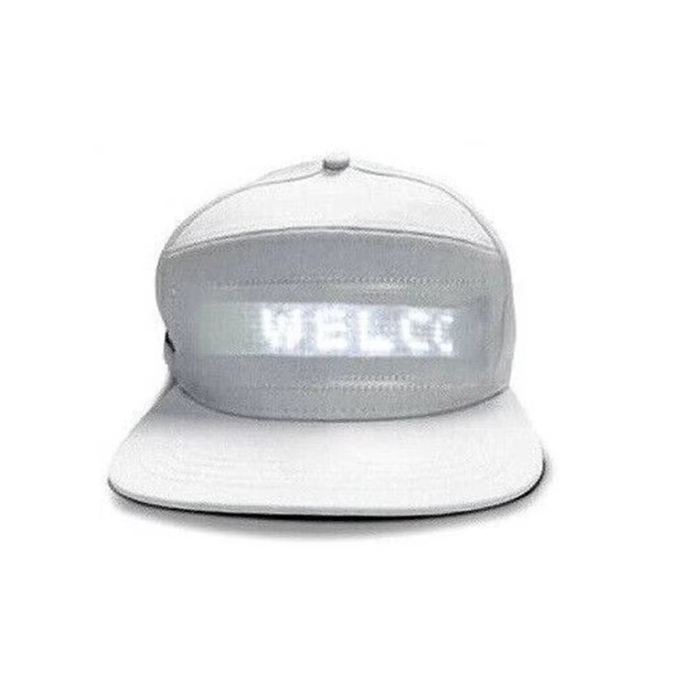 Unisex Baseball Cap USB Rechargeable Bluetooth APP Programmable LED Scrolling Message Display Board Hat - ReallyCoolChit.com