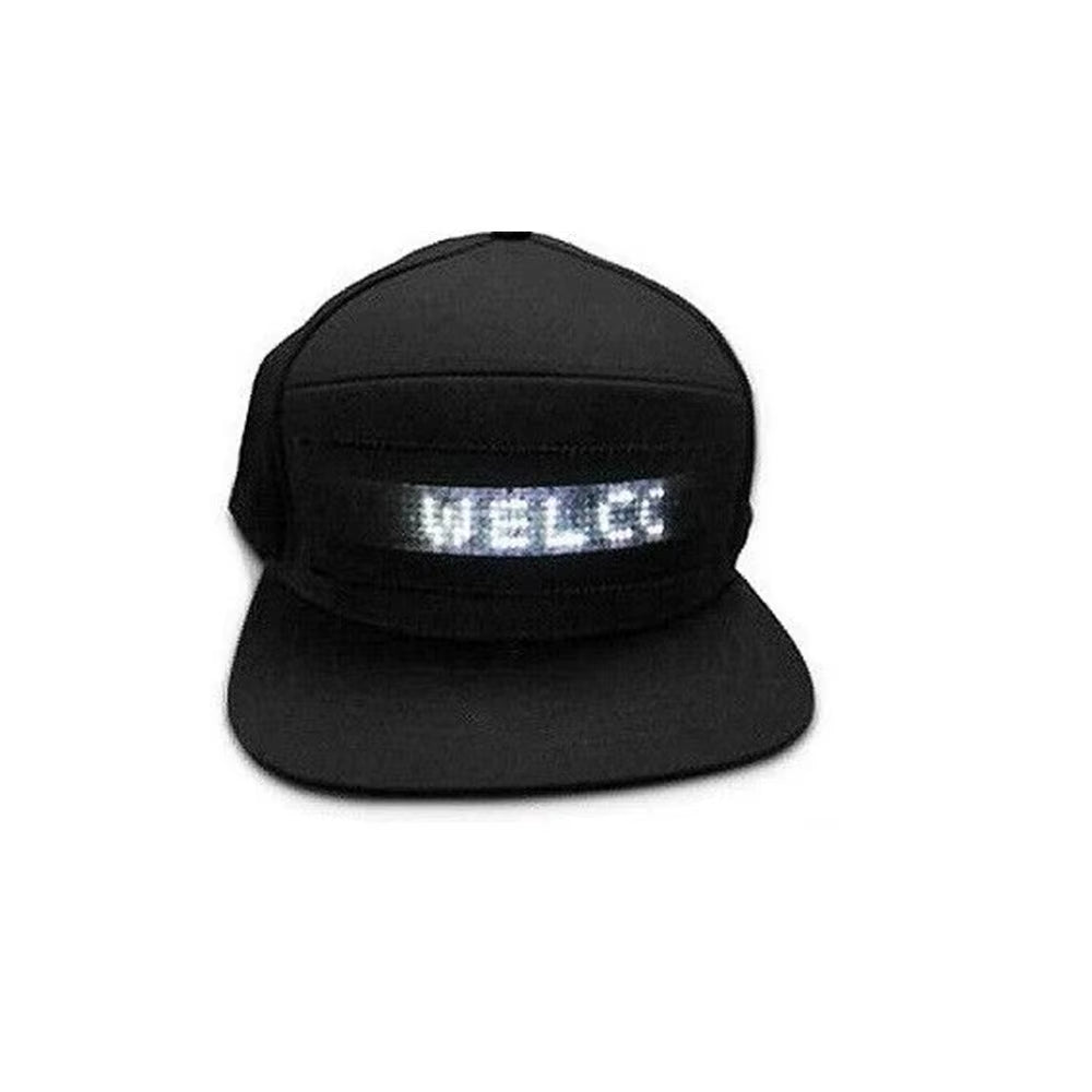 Unisex Baseball Cap USB Rechargeable Bluetooth APP Programmable LED Scrolling Message Display Board Hat - ReallyCoolChit.com
