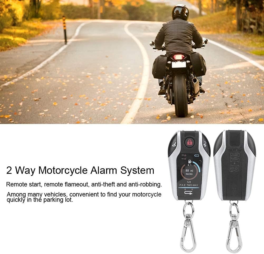 Universal 2 - Way Motorcycle Alarm System with Remote Start - ABS Anti - Theft Security for 12V Motorcycles - ReallyCoolChit.com