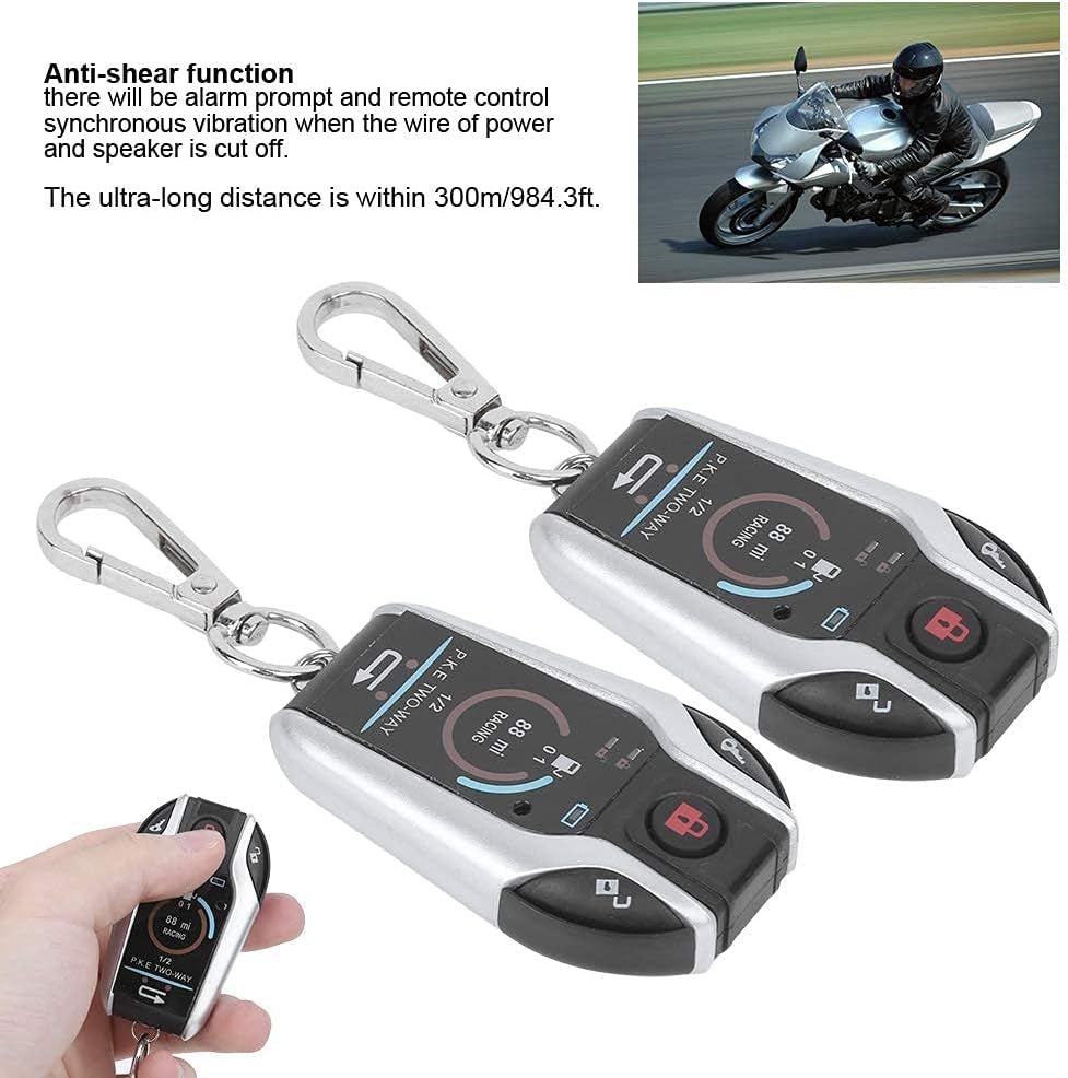 Universal 2 - Way Motorcycle Alarm System with Remote Start - ABS Anti - Theft Security for 12V Motorcycles - ReallyCoolChit.com